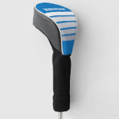 Cloudy Blue Sky Across Striping with Name Golf Headcover (angewinkelt)