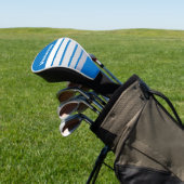 Cloudy Blue Sky Across Striping with Name Golf Headcover (In SItu)