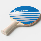 Cloudy Blue Sky Angled Striping with Name Tischtennis Schläger (Vorderseite)