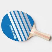 Cloudy Blue Sky Angled Striping with Name Tischtennis Schläger (Seitenansicht)