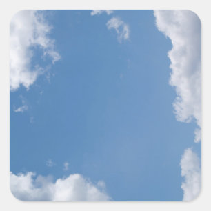 Cloudy Blue Sky Background Square Aufkleber
