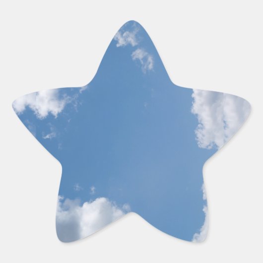 Cloudy Blue Sky Background Star Sticker (Vorderseite)