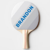 Cloudy Blue Sky Bold Stripes with Name Tischtennis Schläger (Rückseite)