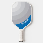Cloudy Blue Sky Circle Stripe with Name Pickleball Schläger (Rückseite)