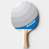 Cloudy Blue Sky Circle Stripe with Name Tischtennis Schläger (Rückseite)