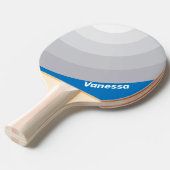 Cloudy Blue Sky Circle Stripe with Name Tischtennis Schläger (Vorderseite)