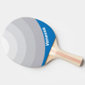 Cloudy Blue Sky Circle Stripe with Name Tischtennis Schläger (Seitenansicht)