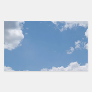 Cloudy Blue Sky Hintergrund Rectangle Aufkleber