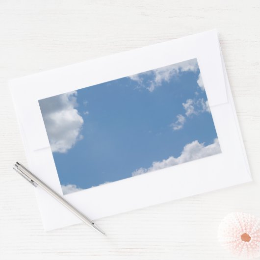 Cloudy Blue Sky Hintergrund Rectangle Aufkleber (Umschlag)