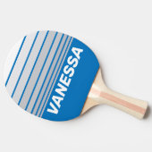 Cloudy Blue Sky Horizon Striping with Name Tischtennis Schläger (Seitenansicht)