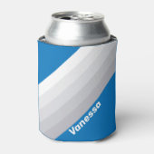 Cloudy Blue Sky Stripes with Name Dosenkühler (Kanne Vorderseite)