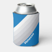 Cloudy Blue Sky Stripes with Name Dosenkühler (Kanne Rückseite)