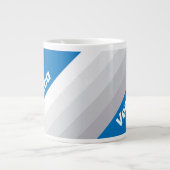 Cloudy Blue Sky Stripes with Name Jumbo-Tasse (Vorderseite)