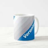 Cloudy Blue Sky Stripes with Name Kaffeetasse (VorderseiteRechts)