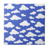Cloudy Blue Sky White Clouds Dreamy Clouding Fliese (Vorderseite)