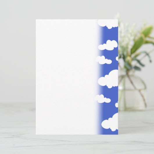 Cloudy Blue Sky White Clouds Dreamy Clouding Save The Date (Stehend Vorderseite)