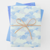 Cloudy Blue Textured Skies Geschenkpapier Set (Beispiel)