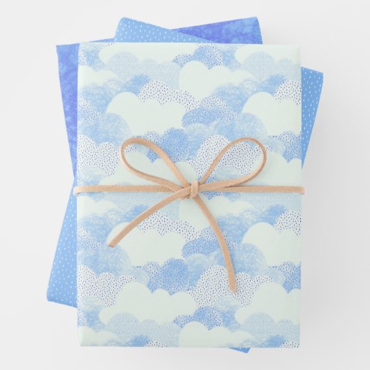 Cloudy Blue Textured Skies Geschenkpapier Set (Beispiel)