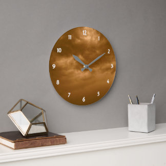 Cloudy Brown Sky Große Wanduhr