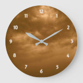 Cloudy Brown Sky Große Wanduhr (Vorderseite)