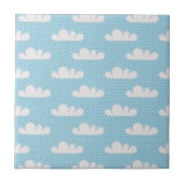 Cloudy Clouds Blue Dotty Sky Fliese (Vorderseite)