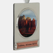 Cloudy Coffee Pot Rock in Sedona Arizona Banner-Ornament Silber (Rechts)