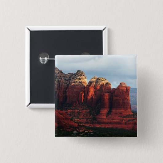 Cloudy Coffee Pot Rock in Sedona Arizona Button (Vorne & Hinten)