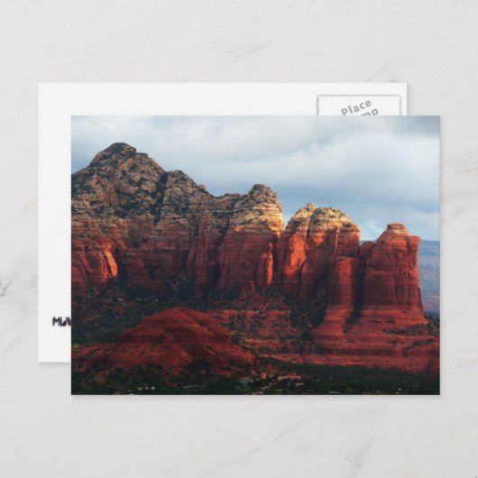 Cloudy Coffee Pot Rock in Sedona Arizona Postkarte (Vorne/Hinten)