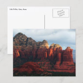 Cloudy Coffee Pot Rock in Sedona Arizona Postkarte (Vorne/Hinten)