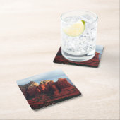 Cloudy Coffee Pot Rock in Sedona Arizona Rechteckiger Pappuntersetzer (Vor Ort)