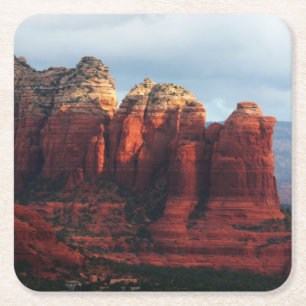 Cloudy Coffee Pot Rock in Sedona Arizona Rechteckiger Pappuntersetzer