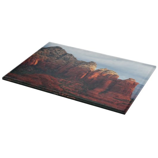 Cloudy Coffee Pot Rock in Sedona Arizona Schneidebrett (Ecke)