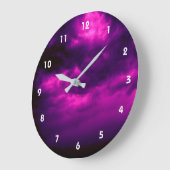 Cloudy Dark Lila Sky Große Wanduhr (Winkel)