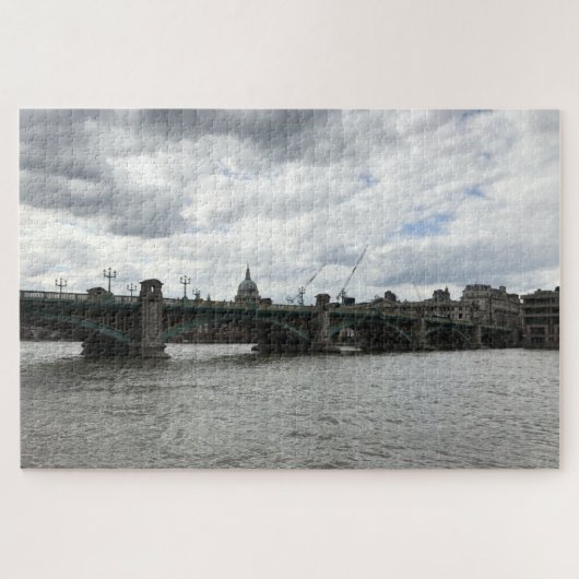 Cloudy Day Southwark Bridge Thames River London Ve Puzzle (Horizontal)