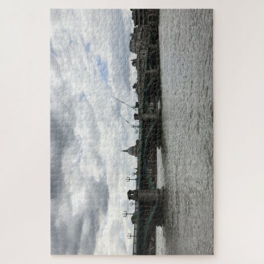 Cloudy Day Southwark Bridge Thames River London Ve Puzzle (Vertikal)