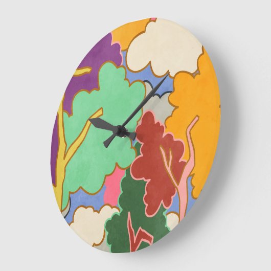 Cloudy Dreams Große Wanduhr (Winkel)