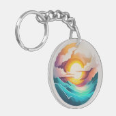 Cloudy Eclipse Acrylic Schlüsselanhänger (Vorderseite links)