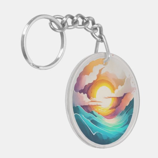 Cloudy Eclipse Acrylic Schlüsselanhänger (Vorderseite links)