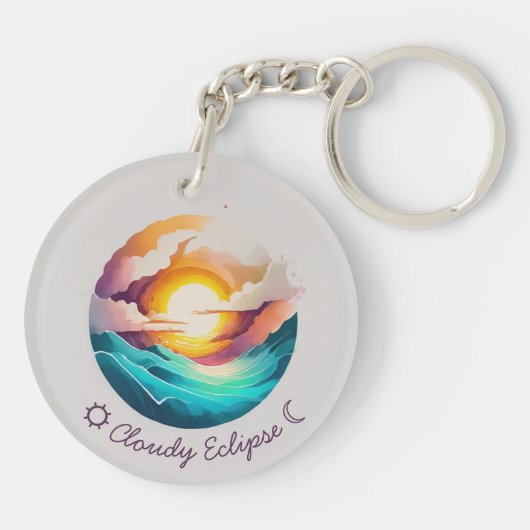 Cloudy Eclipse Acrylic Schlüsselanhänger (Rückseite)