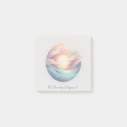 Cloudy Eclipse Logo Notes Post-it Klebezettel (Vorderseite)
