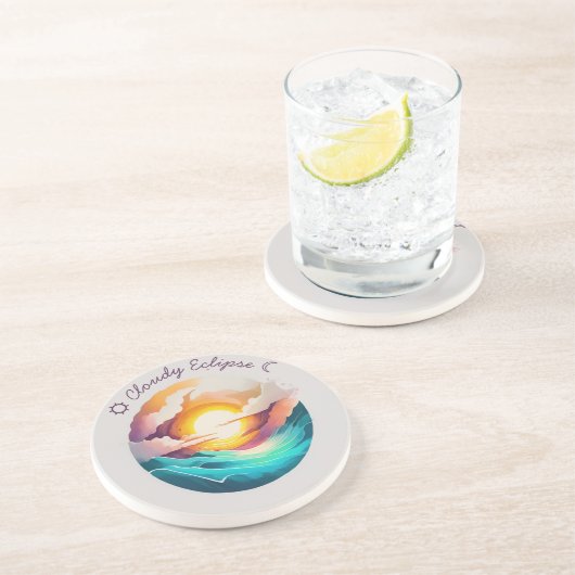 Cloudy Eclipse Sandstone Untersetzer (Seite)