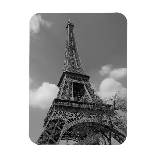Cloudy Eiffel in Schwarz/Weiß, 2015 Magnet (Vertikal)