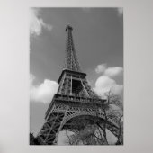 Cloudy Eiffel in Schwarz/Weiß, 2015 Poster (Vorne)