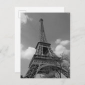 Cloudy Eiffel in Schwarz/Weiß, 2015 Postkarte (Vorne/Hinten)