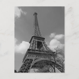 Cloudy Eiffel in Schwarz/Weiß, 2015 Postkarte