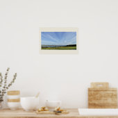 Cloudy Field by Lake Poster (Küche)
