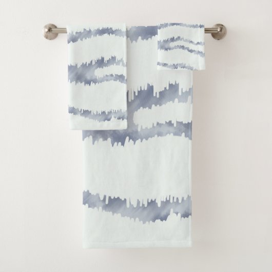 Cloudy Gray Zebra Eraser Scratch Art Badhandtuch Set (Insitu)