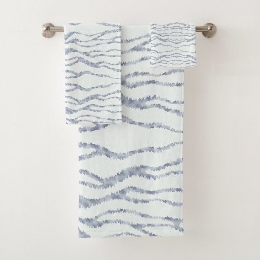 Cloudy Gray Zebra Eraser Scratch Art Badhandtuch Set (Insitu)
