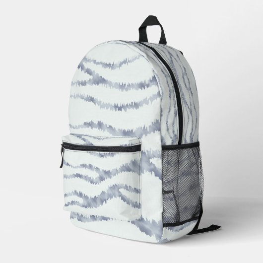 Cloudy Gray Zebra Eraser Scratch Art Bedruckter Rucksack (Rückseitige Ecke Rechts)