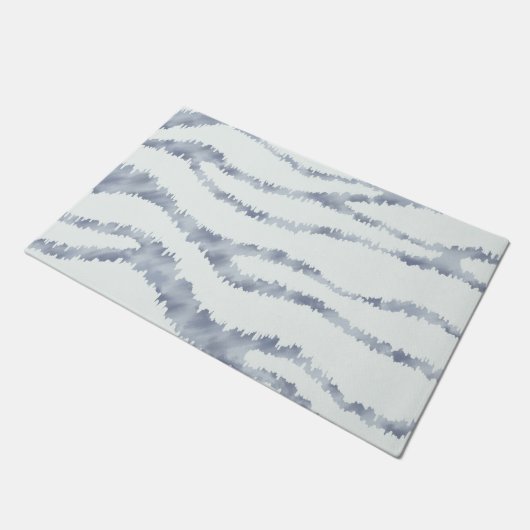 Cloudy Gray Zebra Eraser Scratch Art Fußmatte (Schrägansicht)